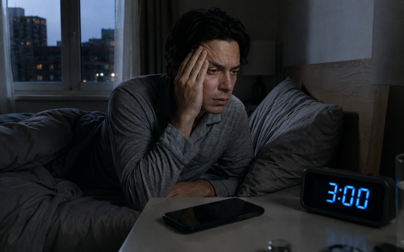 You fall asleep. Then wake up at 3am.